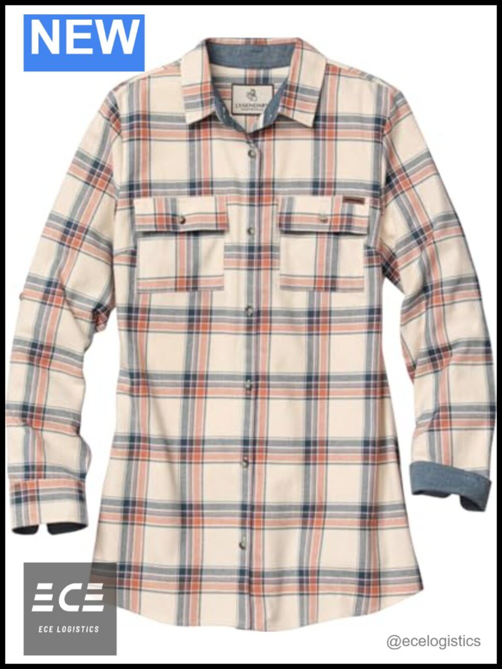 Plaid Flannel Button Down Shirt Roll Tab Sleeve Western Yoke